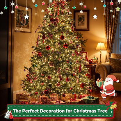 Battery Operated Christmas Lights, 33 FT 100 LED Mini String Lights with Timer and 8 Modes, Green Wire Outdoor Waterproof String Lights for Tree Xmas Indoor Holiday Party Garden Decor, Warm White