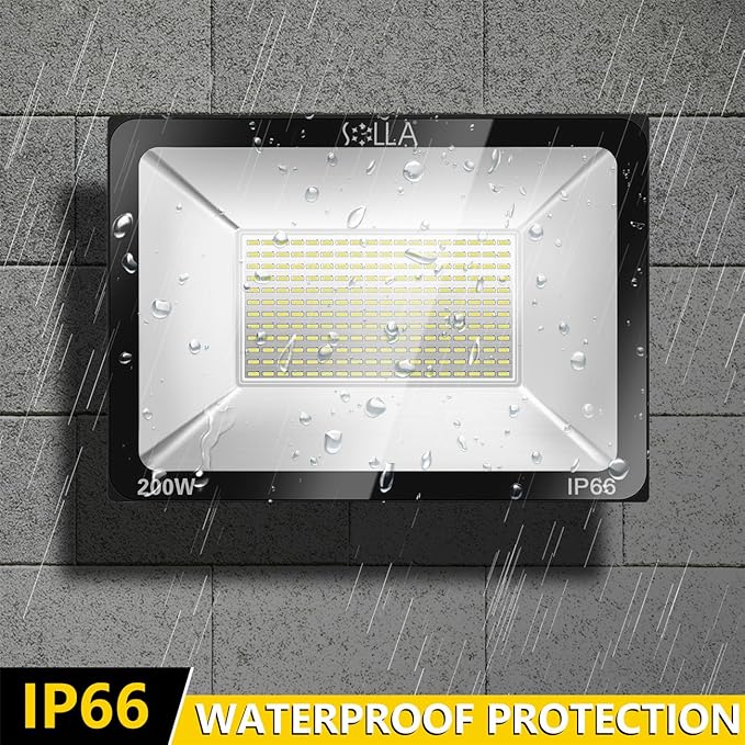 200W LED Flood Light Outdoor, 20000lm Super Bright Security Light, 1060W Equivalent, 6000K Daylight White, IP66 Waterproof Outside Floodlights, LED Exterior Light for Garage, Garden, Yard