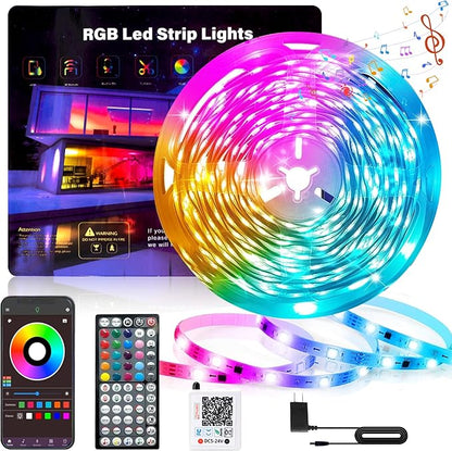 Ledagic Led Lights for Bedroom 60FT RGB Led Strip Lights Music Sync Color Changing, Dimmable Led Light Strip with Remote App Control, Super Bright Led Tape Light Room Home Gaming Accessories