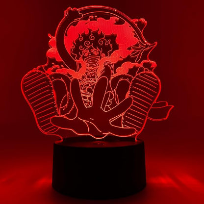 Otaku Lamps Luffy GEAR5 Posing One Piece – Anime Lamp Figure Night Light, 16 Color RGB LED – 3D Anime Room Décor Gift for Otaku