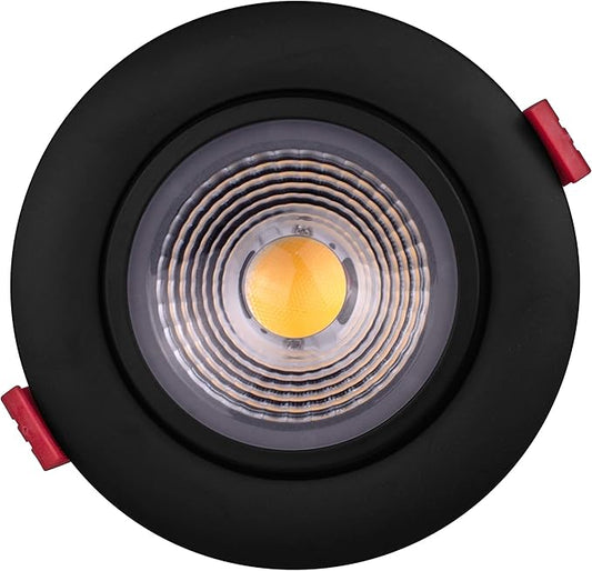 NICOR Lighting 4 inch LED Gimbal Recessed Downlight in Black, 3000K (DGD411203KRDBK)