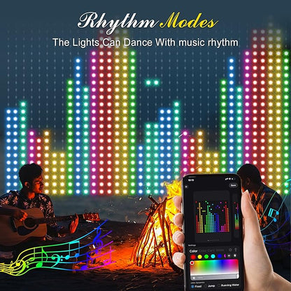 Smart Curtain Lights 400 LED, Color Changing Curtain Lights 6.6ft*6.6ft with APP&Remote,Dynamic DIY Fairy String Light for Bedroom Living Room Backdrop LED Halloween Chrismas Light Decor