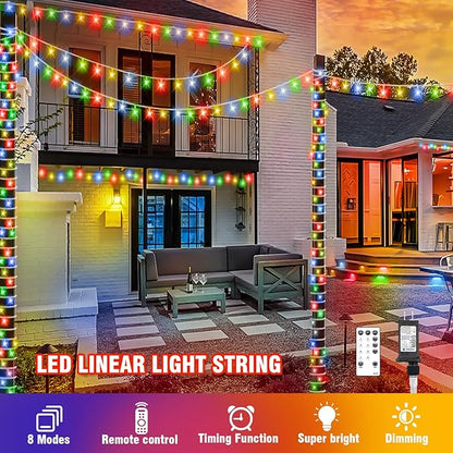 400FT Multi-Colored String Lights – LED Extra Long Outdoor Waterproof Fairy Lights with Remote, Dimmable Timer Decorative Lighting for Christmas, Wedding, Patio, Yard, Party Décor