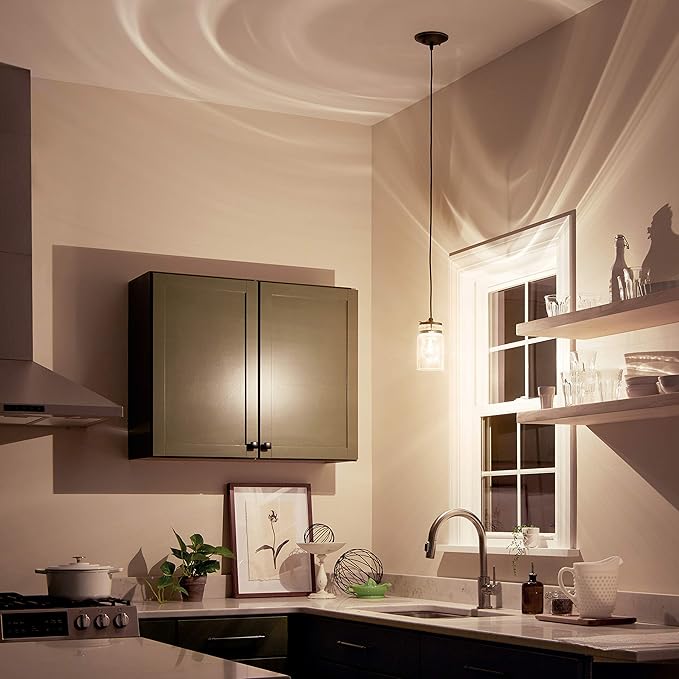 KICHLER Brinley 7.75" 3 Light Pendant with Clear Glass Olde Bronze®