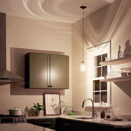 KICHLER Brinley 7.75" 3 Light Pendant with Clear Glass Olde Bronze®