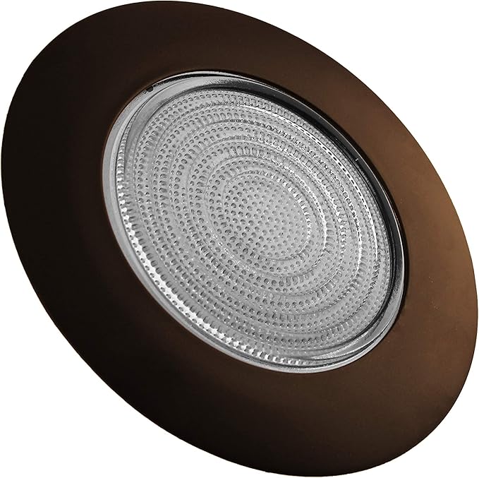 NICOR Lighting 6 inch Oil-Rubbed Bronze Recessed Shower Trim with Glass Fresnel Lens (17502OB)