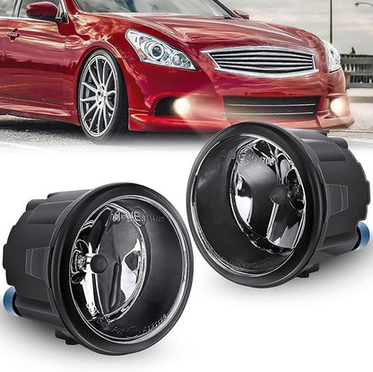 Nilight Fog Lights Assembly Compatible with 2006 2007 2008 2009 2010 2011 2012 2013 2014 Infiniti FX35 FX45 FX50 EX35 G37 G25 M35h M37 M56 QX56 Rogue Cube Nissan Murano Juke Versa