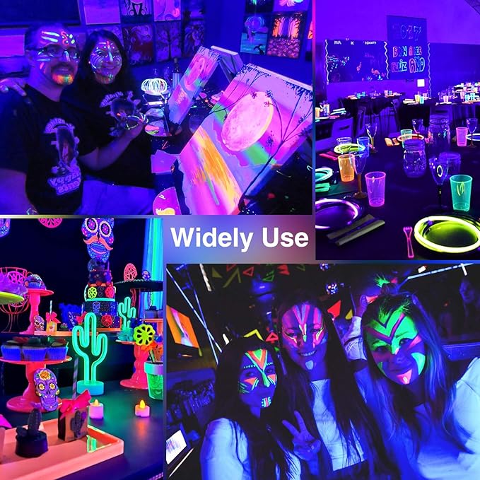 Onforu 2 Pack Black Light Bar, LED Blacklight with Plug and Switch, IP66 Waterproof for Glow Party, Bedroom, Halloween, Fluorescent Poster, Stage Lighting