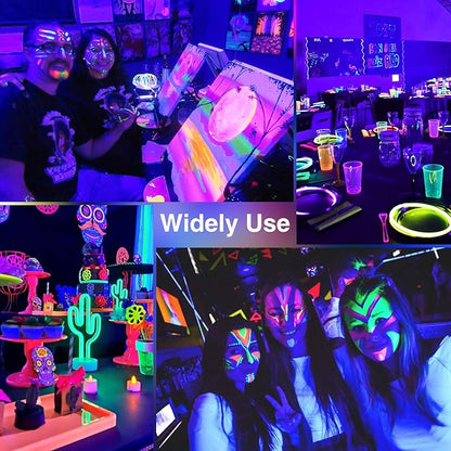 Onforu 2 Pack Black Light Bar, LED Blacklight with Plug and Switch, IP66 Waterproof for Glow Party, Bedroom, Halloween, Fluorescent Poster, Stage Lighting