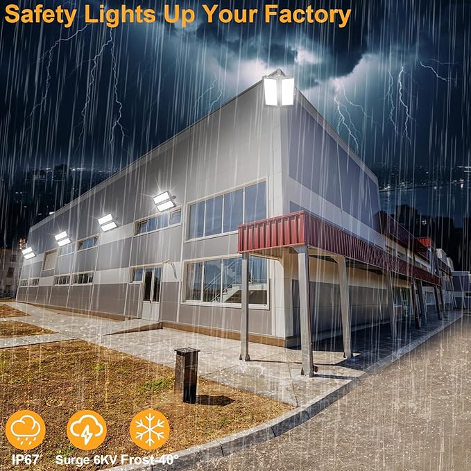 LED Flood Light Outdoor, Led Stadium Lights Super Bright Security Lights 200W, 26000Lumen, Surge 6KV, Adjustable Bracket, IP67 Waterproof, 6500K Daylight White