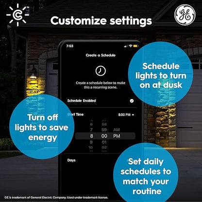 GE CYNC Smart LED Light Bulbs, Color Changing Lights, Bluetooth and Wi-Fi Lights,Compatible with Alexa and Google Home, PAR38 Outdoor Floodlight Bulbs (4 Pack)