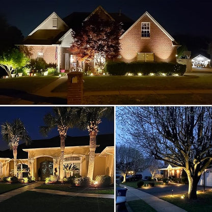 Romwish LED Landscape Spotlight 10W, Outdoor Landscape Lighting 120V Plug-in, 1100LM Waterproof LED Landscape Lights, Landscape Spot Lights for Yard, Garden, Tree, Driveway, 3000K Warm White-2 Pack