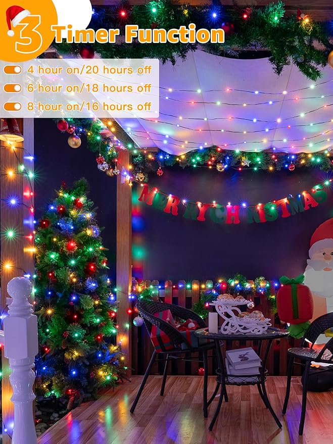 BrightChristmas Christmas Lights 1200 LED 394 FT, Waterproof Outdoor String Lights with 8 Modes, Fairy Lights for Holiday Decor (Multicolor)