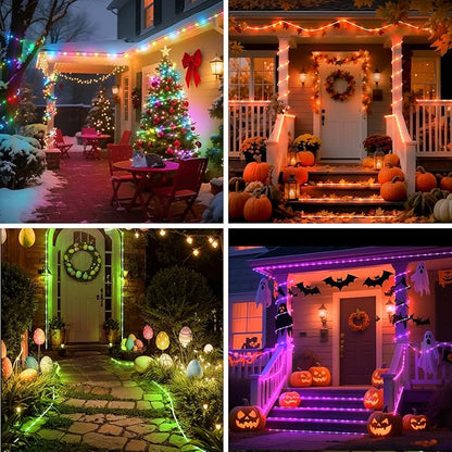 Rope Lights for Outside, 40FT 120LED Color Changing Rope Lights with Plug & Remote, 24 Colors RGB Twinkle Light Indoor Bedroom, LED String Light Outdoor Waterproof, Timer, for Christmas