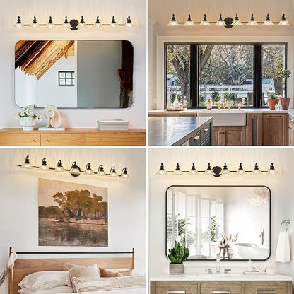 XIEDUN Bathroom Vanity Light Black 8 Light