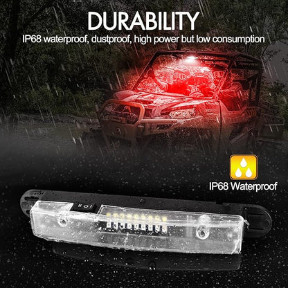 UTV Interior Light, RFROAD LIGHTING Universal Roll Bar Dome Light Roll Cage Mount Lights for UTV Polaris RZR Talon Golf Cart Ranger Truck Boat- White/Red (2 Pack)