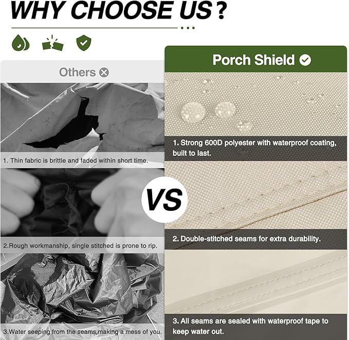 Porch Shield Waterproof Rolling 80-100 Qt Cooler Cart Cover Fits Most Patio Ice Chest Party Cooler (Light Tan, 36"L x 20"W x 32"H)
