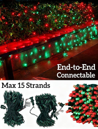 Led Christmas Net Lights for Bushes, 132LED 6FT x 6FT Connectable UL Certified Net Lights for Bushes Tree Shrubs Xmas Trunk Green Wire Christmas Decorations