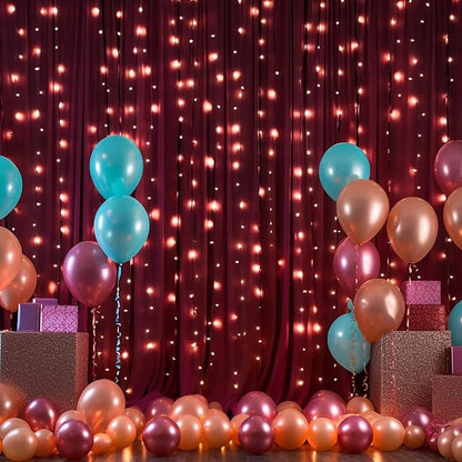 4 Panels Burgundy Backdrop Curtains for Wedding Party Wrinkle Free Backdrops Curtain Drapes Fabric Decorations Maroon Photo Back Drop for Baby Shower Photography Stage Reception 20ft(W) x 12ft(H)