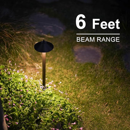 GOODSMANN Landscape Lighting Low Voltage Path Lights Floodlight Outdoor Lighting with Replaceable LED Bulb 1.2W 40 Lumens 2700K Brown 9121-11501-01A