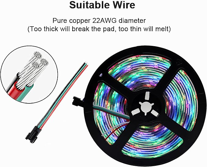 DC5V SK6812 (Similar WS2812B) RGBW RGB+Neutral White LED Strip Light 30leds/Pixels/m Individually Addressable 4Color in 1LED(16.4ft(5m) 150leds IP65) (No Adapter or Controller)
