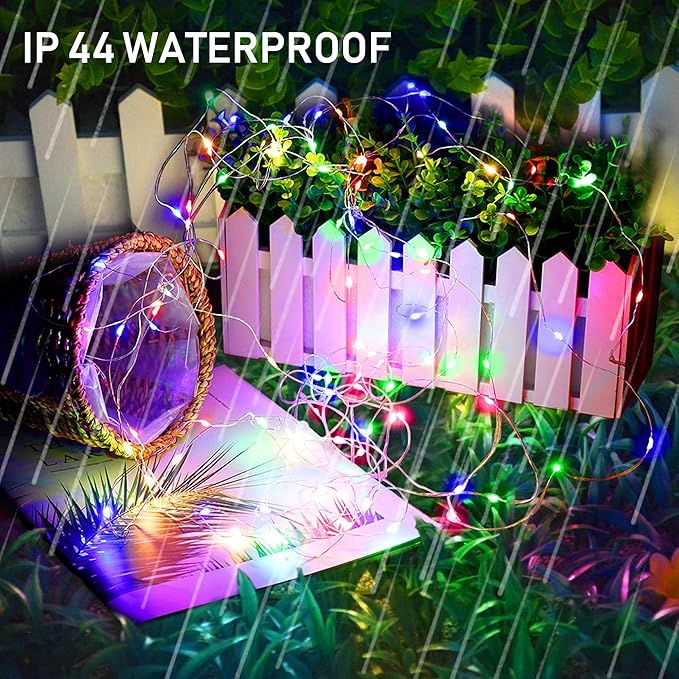 TW SHINE Multicolor Solar String Lights Outdoor, Total 80 FT 240 LED Solar Powered Waterproof Fairy Lights 8 Modes Copper Wire Lights for Christmas Party Tree Wedding Yard Decorations, 2 Pack