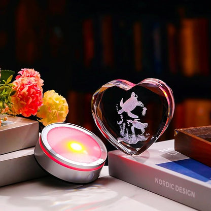 Qianwei Sea Turtel Gifts for Women 3D Crystal Heart - Laser Turtle Decor Glass Animals Sea Ocean Gifts Lamp Figurines Statue Stuff for Room Decorations Night Light