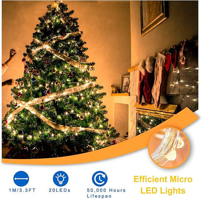 Ostwiki Warm White Fairy Lights Battery Operated, 7ft Mini Lights for Mason Jar, 12-Pack 20 Small LED String Lights for Crafts Bedroom Wedding Party Table Bottle Christmas Firefly Fairy Decoration