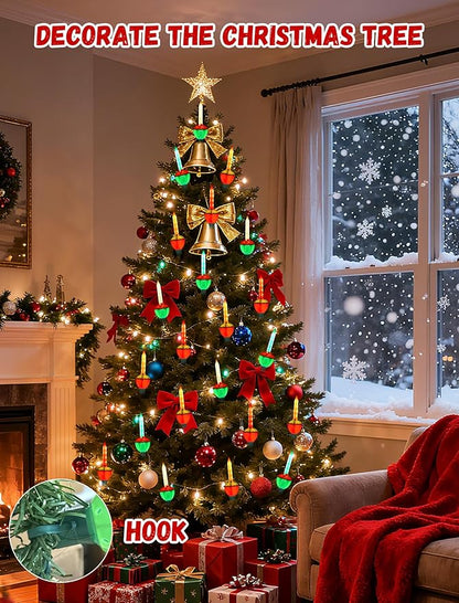 Oviejo Bubble Lights for Christmas Tree,8FT Christmas String Lights with 8 Bubble Lights(1 Spare),C7/E12 Base LED Bubble String Lights for Holiday/Yard/Garden/Patio Decor
