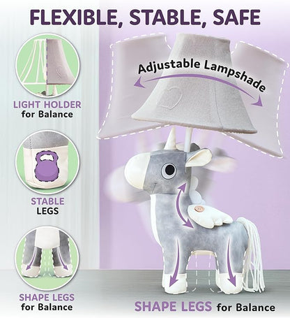 Unicorn Kids Lamp for Girls Bedroom - 19.7", Girls Lamp for Kids Room - Cute Christmas Gifts, Birthday Gifts for All Ages: Toddler Boys, Children, Grandkids 3 4 5 and Up Years Old, Sister, Brother