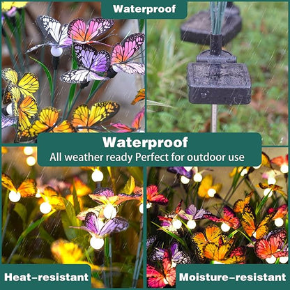 TONULAX Solar Garden Lights - 10 Pack Swaying Butterfly Light, Swaying in The Wind, Solar Outdoor Lights, Yard Patio Pathway Decoration, High Flexibility Iron Wire & Realistic Butterflies(10 Pack)