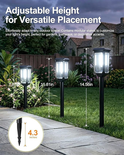 Tenmiro Solar Pathway Lights Outdoor 4 Pack LED Solar Powered Garden Lights Waterproof IP65 Outdoor Light for Yard Lawn Patio Path Walkway Driveway Decor 6500K