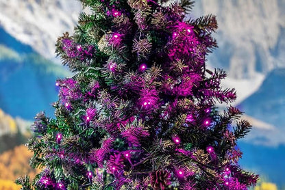 Novelty Lights 25ft Christmas String Lights, 50 Pink LED Bulbs on Black Wire, 6" Spacing, Connectable Indoor Outdoor Commercial Grade Lighting for Holidays Patio Weddings
