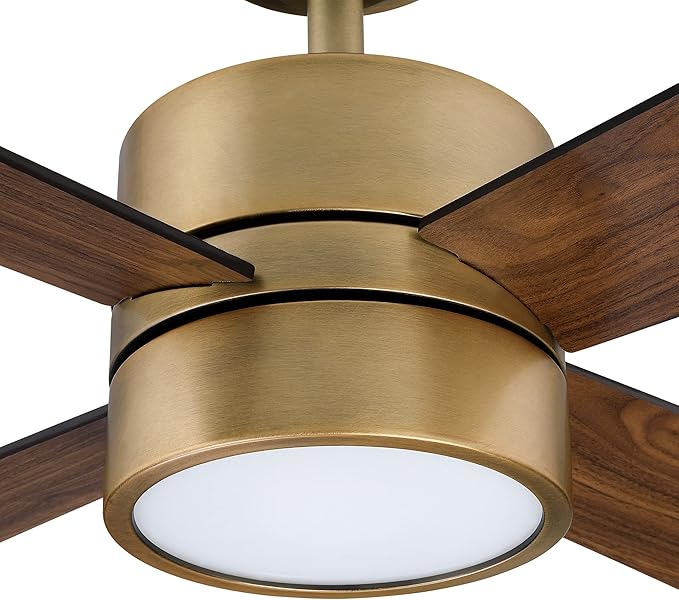 52" Outdoor Ceiling Fan with Lights and Remote – Luxury Gold Finish, Waterproof DC Motor, Reversible, Dimmable LED, Smart APP Control for Patios, Gazebo, and Indoor Spaces