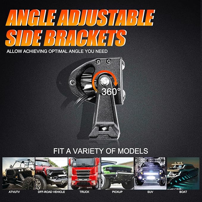 Auxbeam 50 Inch LED Light Bar, 288W Spot Flood Combo Beam Bar, 5D Series Work Driving Light for Car Jeep Off Road SUV UTV ATV Pickup Truck with Wiring Harness