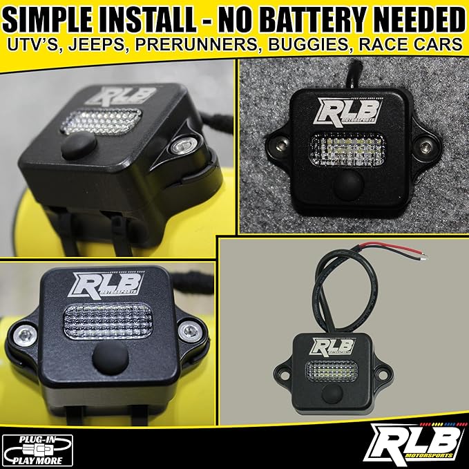 Dome Light for UTV, Golf Cart, Offroad Vehicles, Interior LED Dome Light with Push Button! Compatible with Polaris Can Am Roll Bar 1" - 3" or Flush Mount.