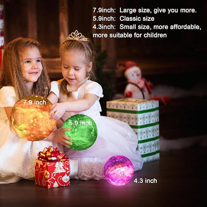 5.9 inch Galaxy Moon Lamp Remote & Touch Control 16 Colors LED Night Light Rechargeable Globe Light as Gifts Decor for Boys/Girls/Kids/Women