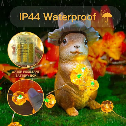 suddus 3D Pumpkin Lights,12.8ft 40 LED Fall Lights Battery Operated with Remote& 8 Modes & Timer, Waterproof Thanksgiving Decorations for Indoor Outdoor Home,Party,Harvest,Hallowee,Thanksgiving Décor