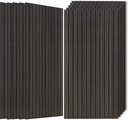 Wood Veneer Sound Panels, 10 Pack 47.2”x23.6” Wall Panels, Decorative Acoustic Panels for Walls, for Office,Home Theater,Studio,Living Room,Rustic Walnut