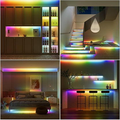 RGB Smart IC COB LED Strip Light 18ft Addressable Chasing Color 12V LED Light Strip Multicolored Flexible RGB Lights for Party, Decoration, Home DIY Lighting Projects(NO Adapter or Controller)