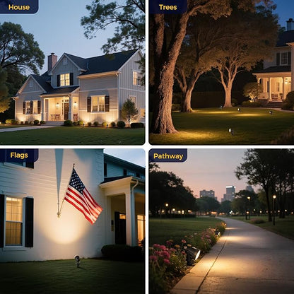 L LOHAS LED 5W Dusk to Dawn Outdoor Lighting, Auto On/Off 3000K Landscape Outdoor Spotlight, IP66 Waterproof Plug in Spot Lights for Yard, Garden, House, Pathway, Plant, UL Listed (6 Pack)