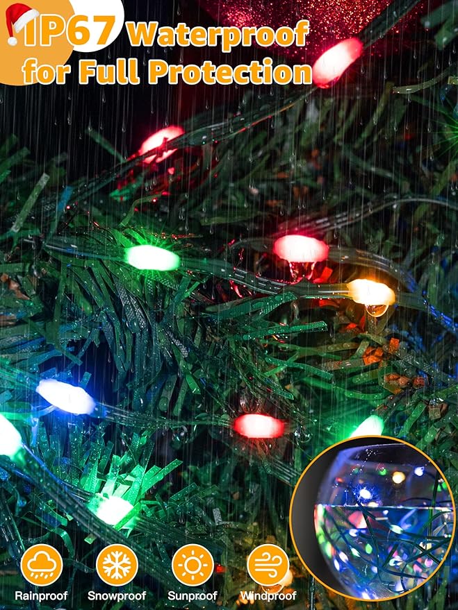 BrightChristmas Christmas Lights 1200 LED 394 FT, Waterproof Outdoor String Lights with 8 Modes, Fairy Lights for Holiday Decor (Multicolor)