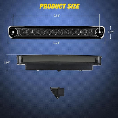 Nilight Third Brake Light Tail High Mount 3rd Stop Lights Smoked Lens Compatible with Honda Passport 1994 1995 1996 1997 Van SUV Rear Center Cab Lamp