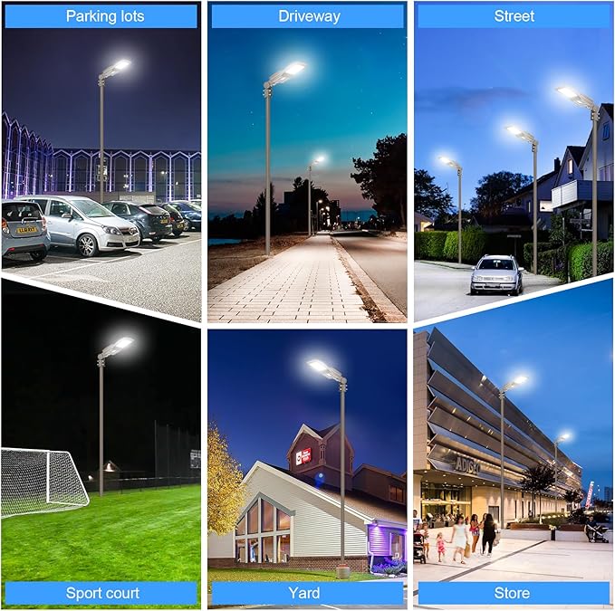 200W LED Parking Lot Lighting UL Listed 28,000LM 5000K LED Shoebox Pole Lights Fixture AC100-277V IP65 Waterproof Slip Fit Mount Commercial Outdoor Street Light for Stadium Roadways