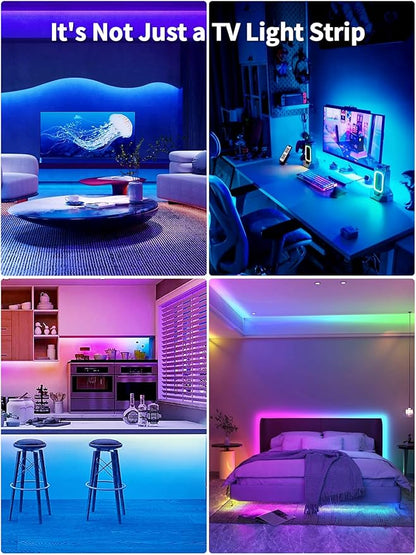 KANTUTOE LED Lights for TV, 19.68ft LED Backlights for 65-80in TV, RGB TV Backlight with Music Sync Bluetooth APP and Remote Control TV Lights Strip USB Powered LED Lights for Bedroom, Gaming