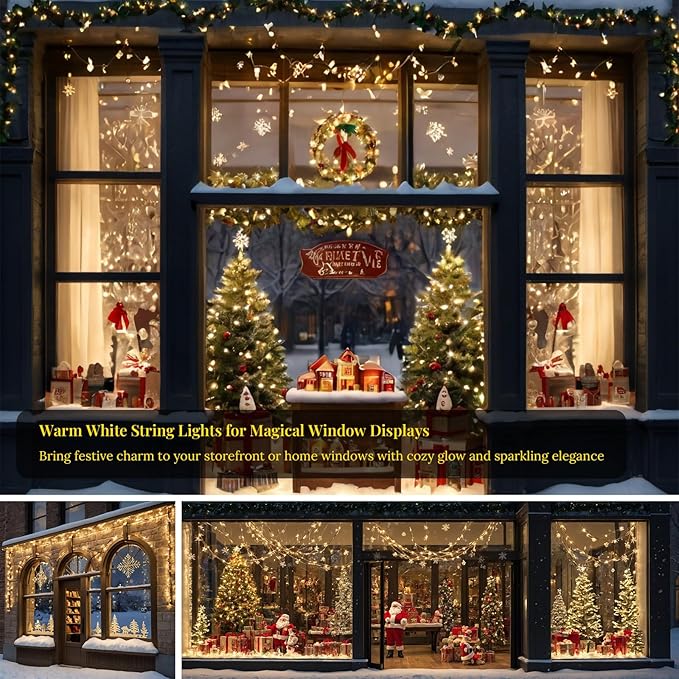 Etinga 200 LED String Lights 66ft Warm White, Plug in Fairy Lights with 8 Lighting Modes, Indoor Outdoor Christmas Lights for Bedroom Tree Yard Patio Wedding Holiday Decor (Warm White, 200 LED 66ft)
