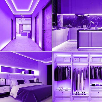 Battery Powered COB Led Strip Lights, 4.92Ft Battery Operated Purple LED Strip Light, High Brightness Flexible LED Tape Lights for TV, Cabinet, Glow Party, Halloween, Home DIY Decoration