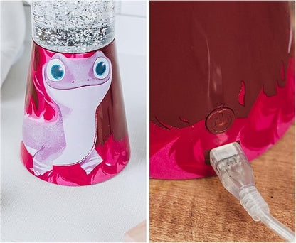 Disney Frozen 2 Bruni Salamander Glitter Motion Lamp | LED Light, Bedside Table Lamp for Desk | Home Decor Accessories And Room Essentials | Official Disney Princess Collectible | 12 Inches Tall