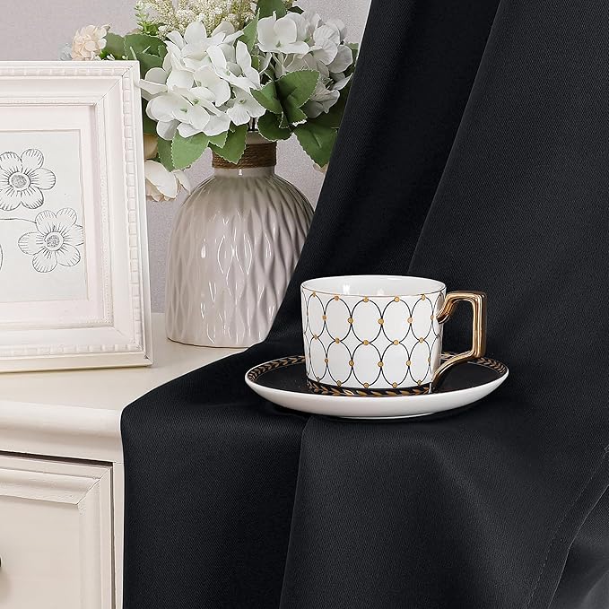 Simplebrand Halloween Black Window Valance for Kitchen 14 Inches Long 2 Panels Set, Blackout Valance Curtains for Living Room, Grommet Short Privacy Kitchen Curtains for Bedroom Kids Room, 40" Wx14 L