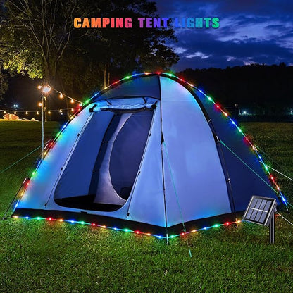 JMEXSUSS Trampoline Accessories 200 LED Trampoline Lights, 66ft IP 65 Waterproof Solar Rope Lights Outdoor, 8 Modes Solar Patio Light for Fence Garden Yard Backyard Tree Slide (Multicolor)